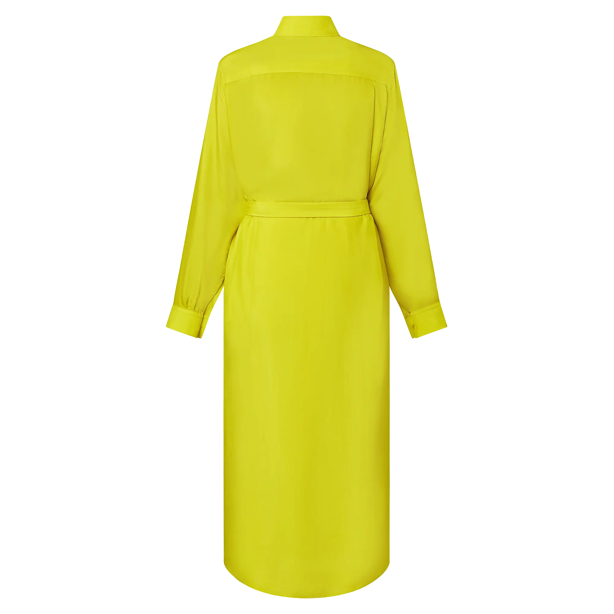 Chartreuse Silk Shirt Dress