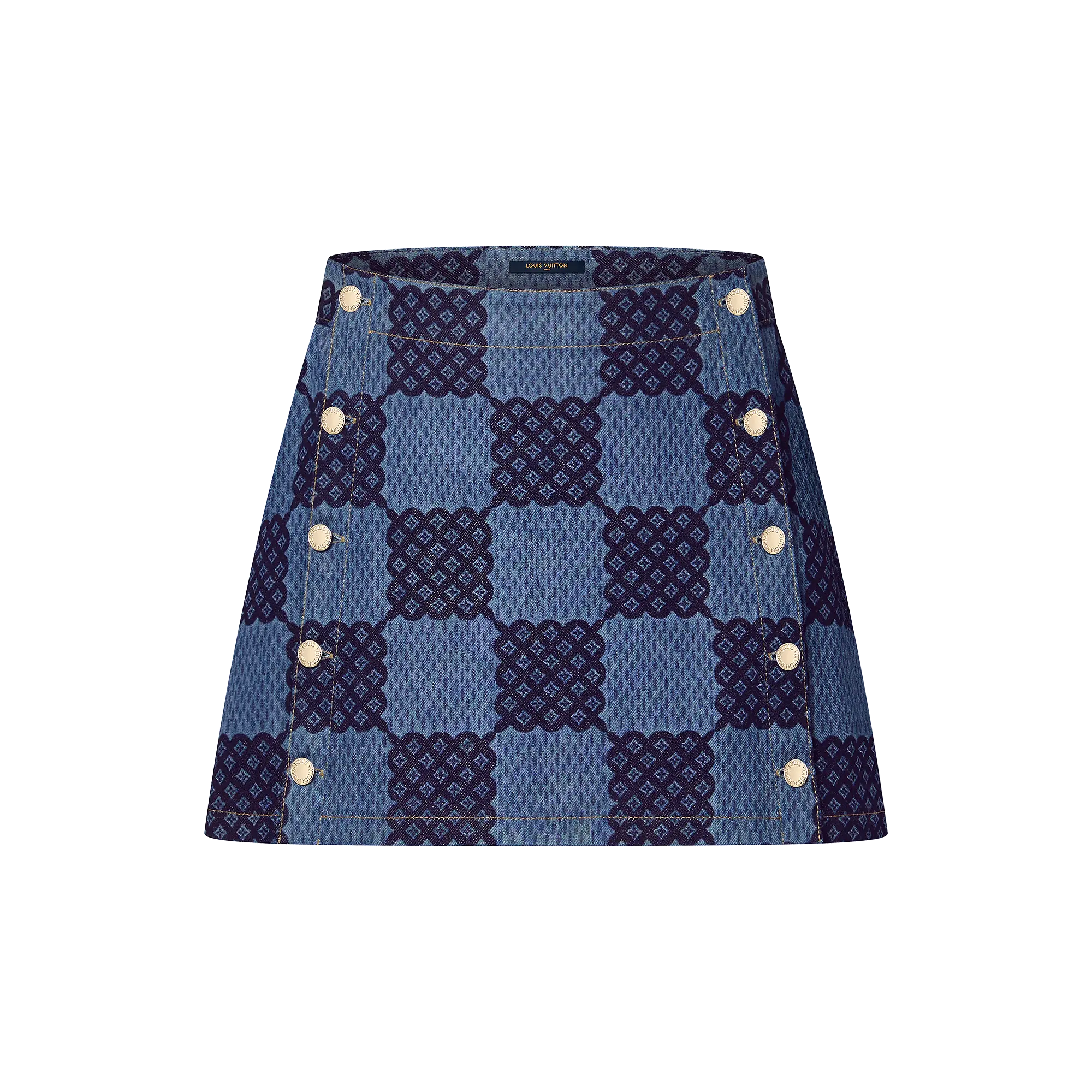 Damier Denim Mini Skirt