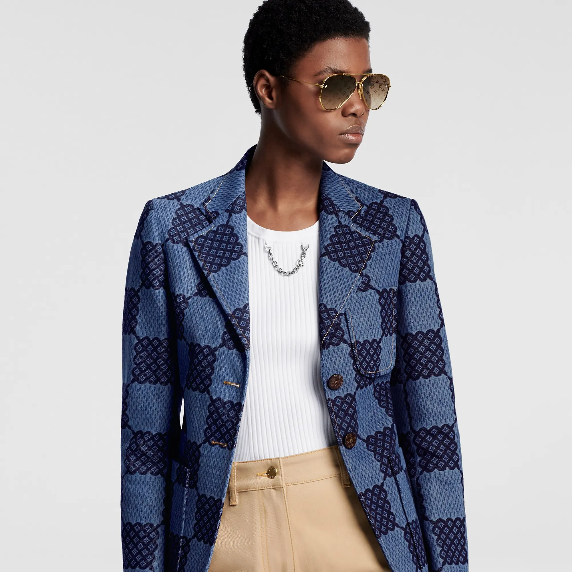 Damier Denim Preppy Blazer