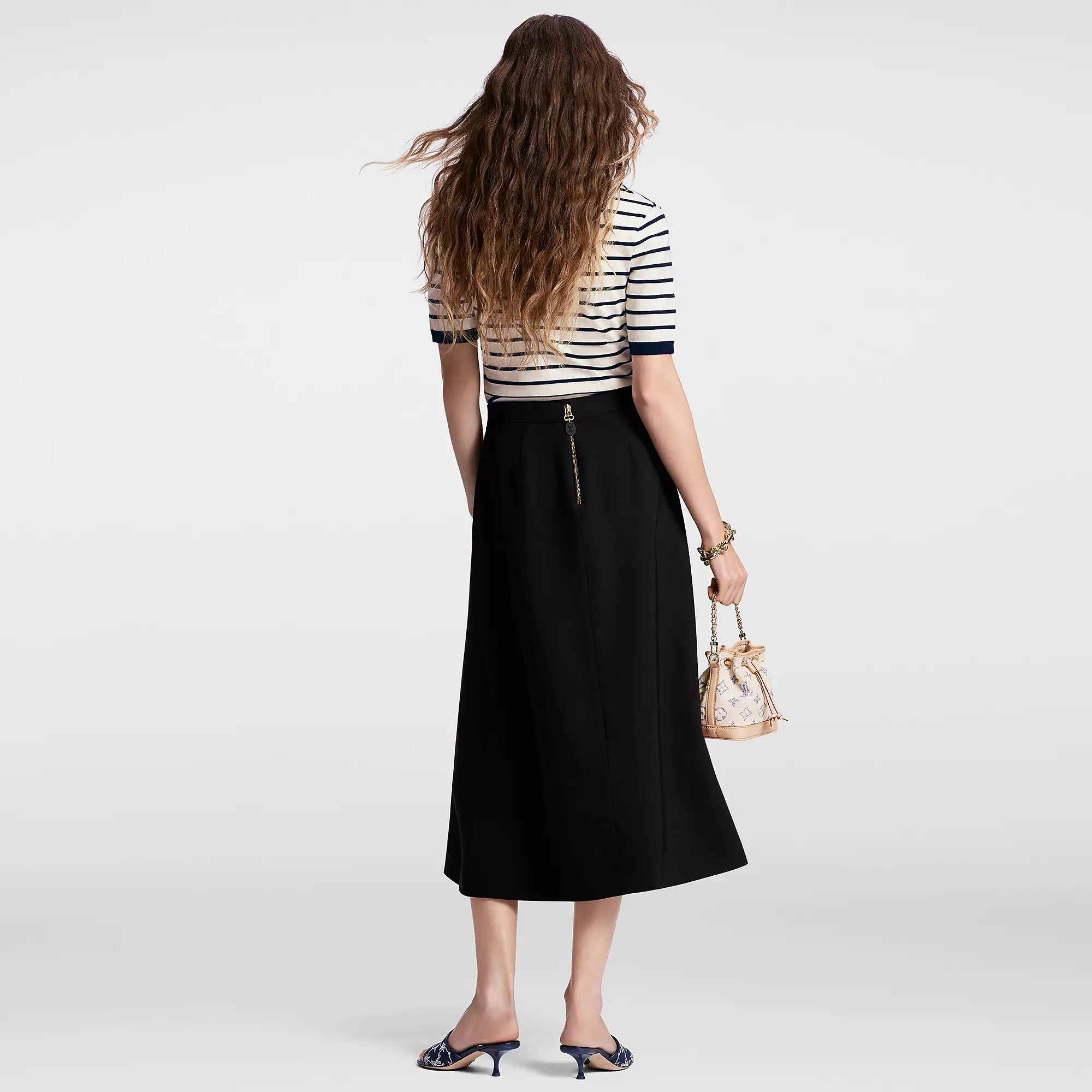 Graphic Box Pleat Maxi Skirt