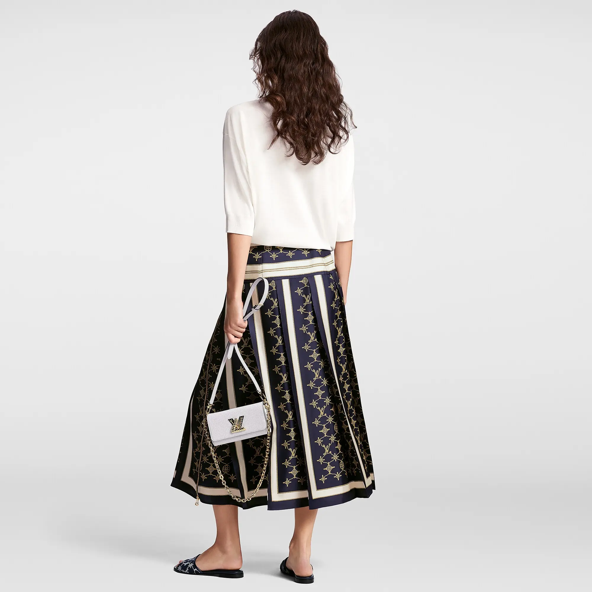 Nautical Monogram Midi Skirt