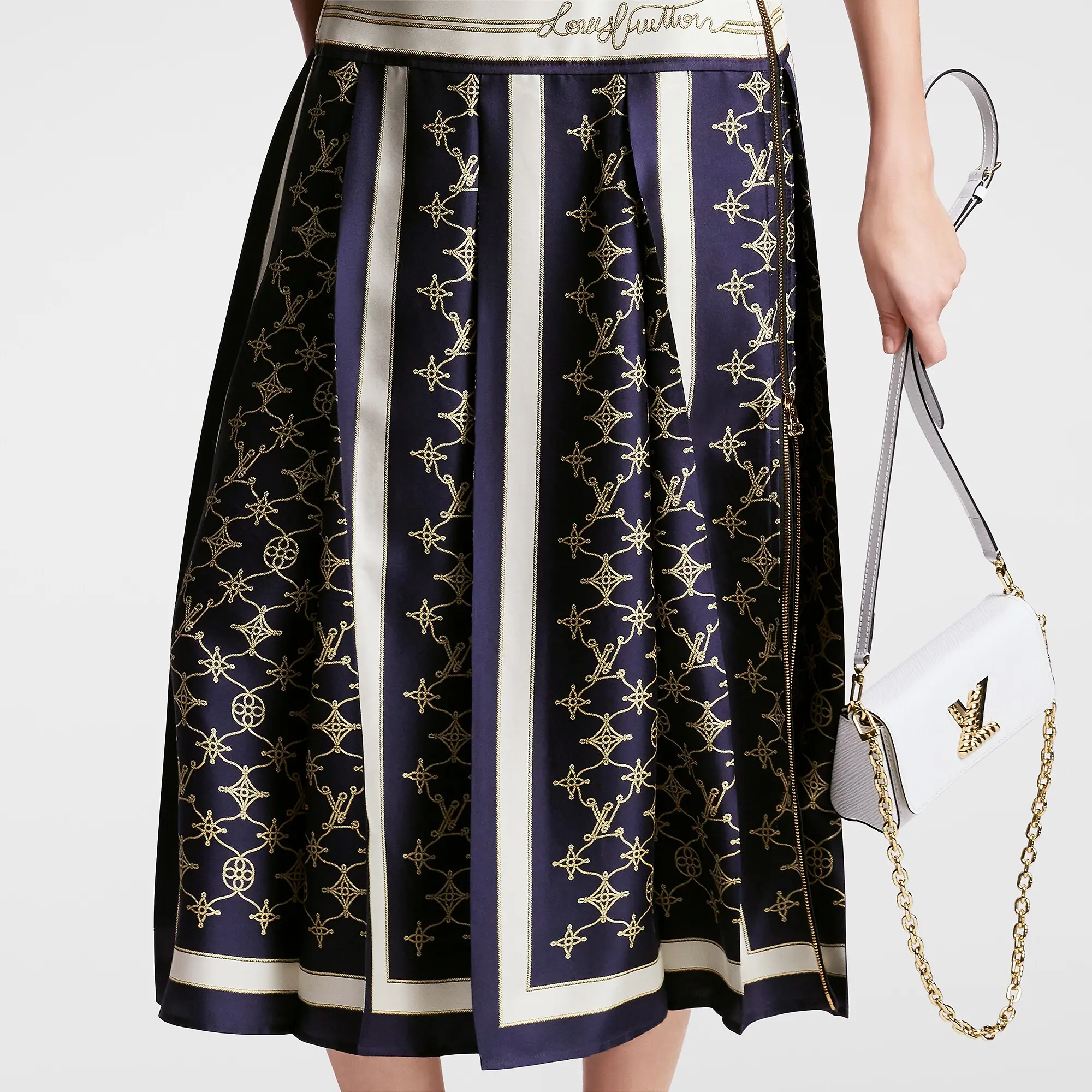 Nautical Monogram Midi Skirt