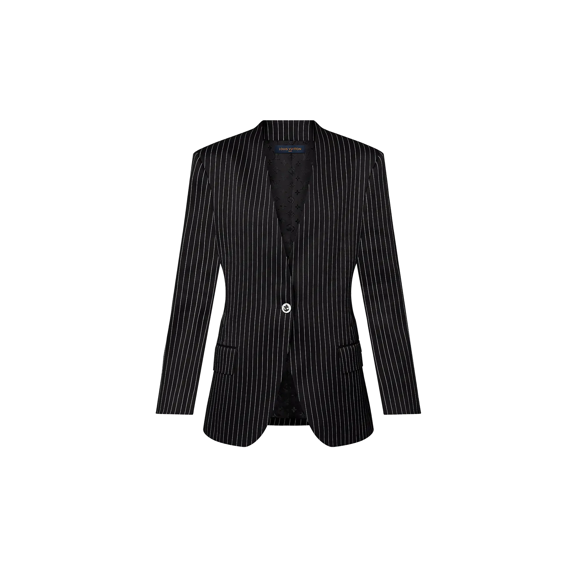 Nautical Pinstripe Collarless Blazer