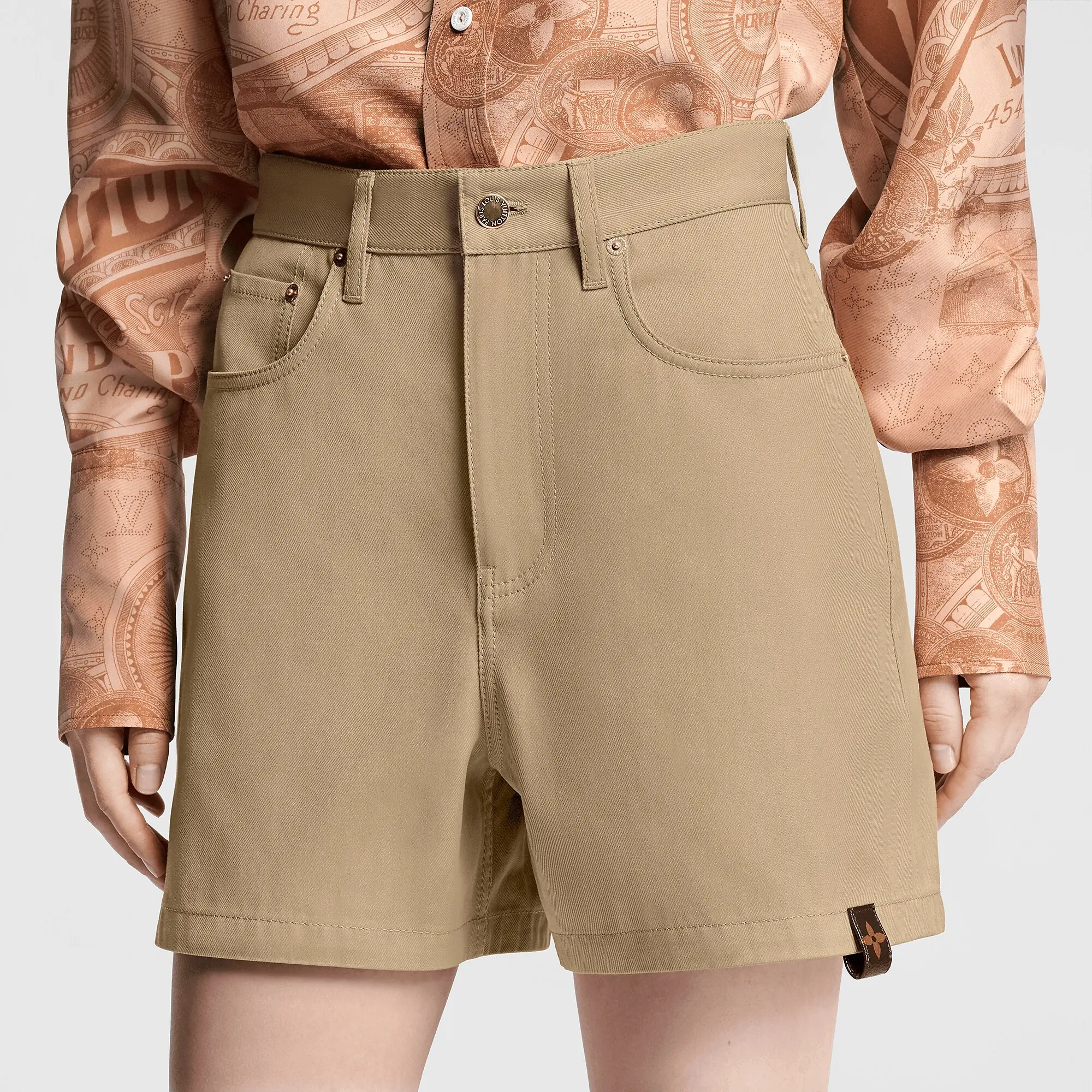 Straight-Cut Gabardine Shorts