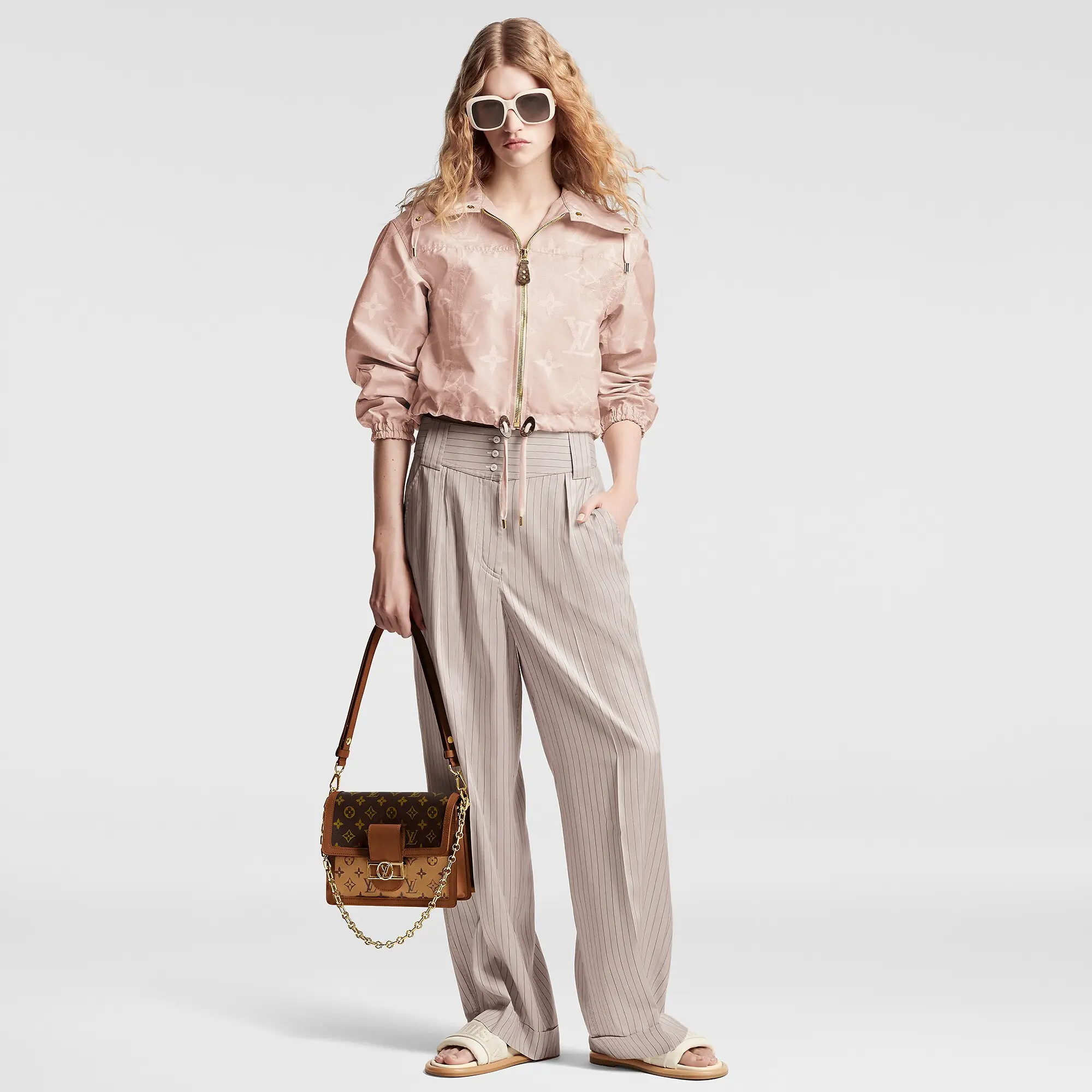 Tailored Pinstripe Silk Pants