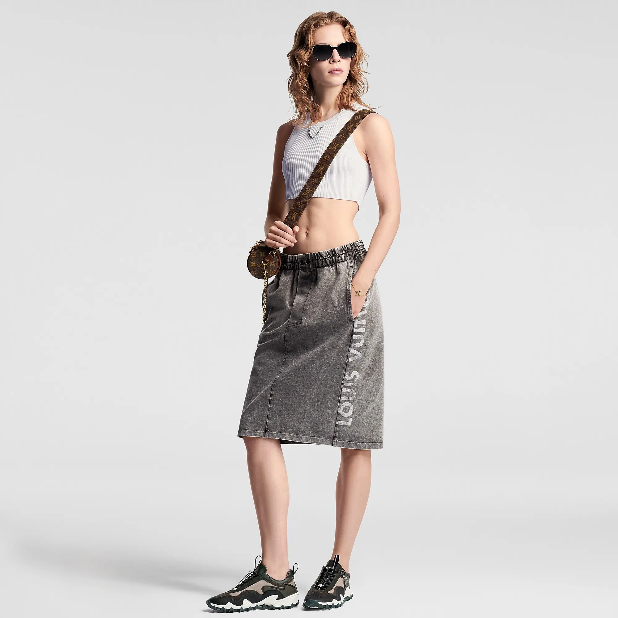 Vintage-Effect Louis Vuitton Skirt