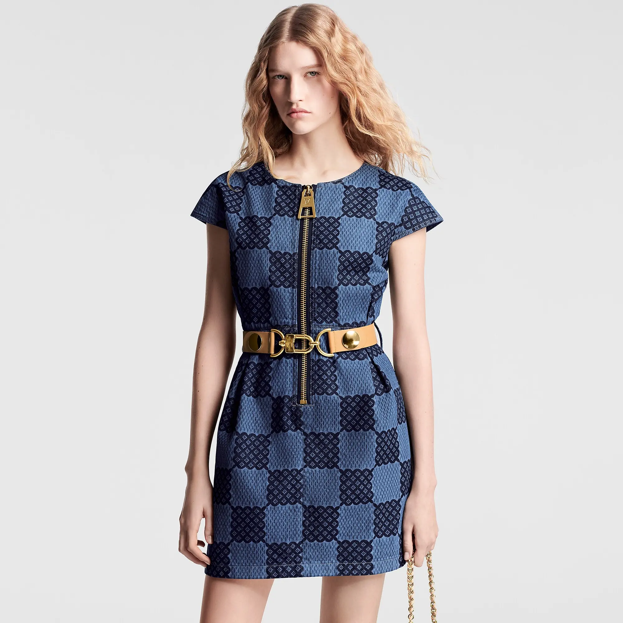 XXL Detail Damier Denim Dress