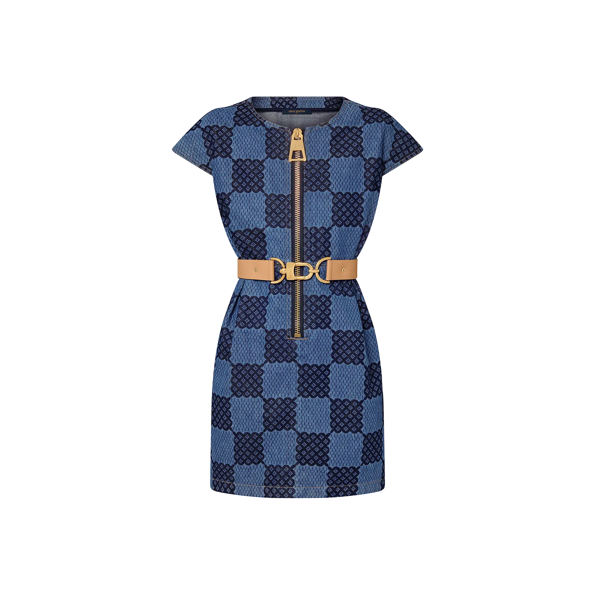 XXL Detail Damier Denim Dress