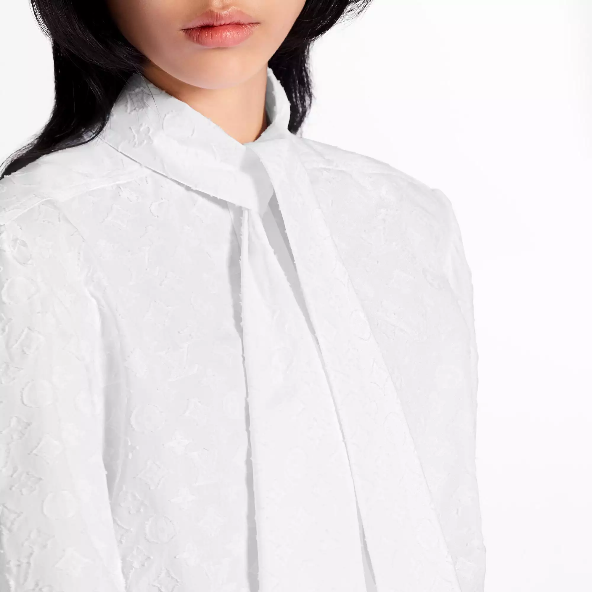 Blouse With Lavaliere Collar