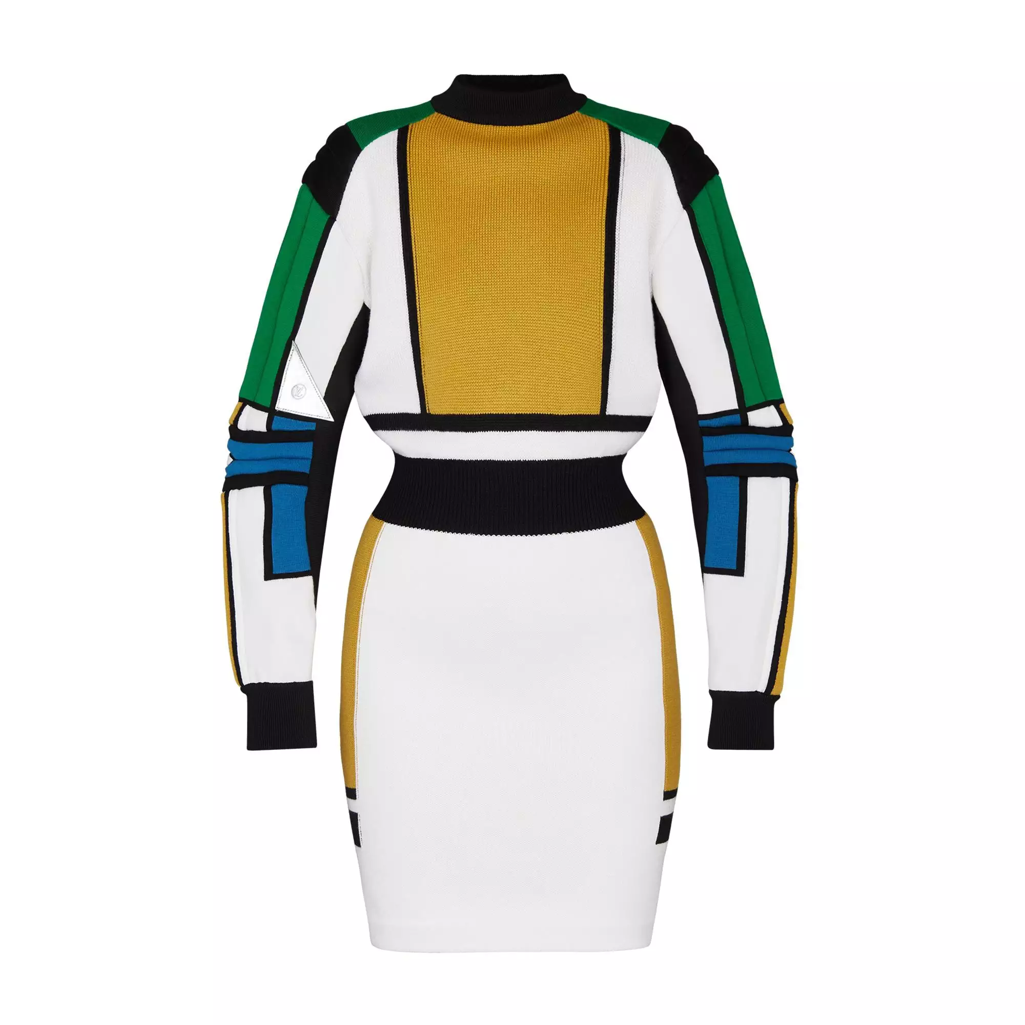 Colorblock Fitted Knit Dress