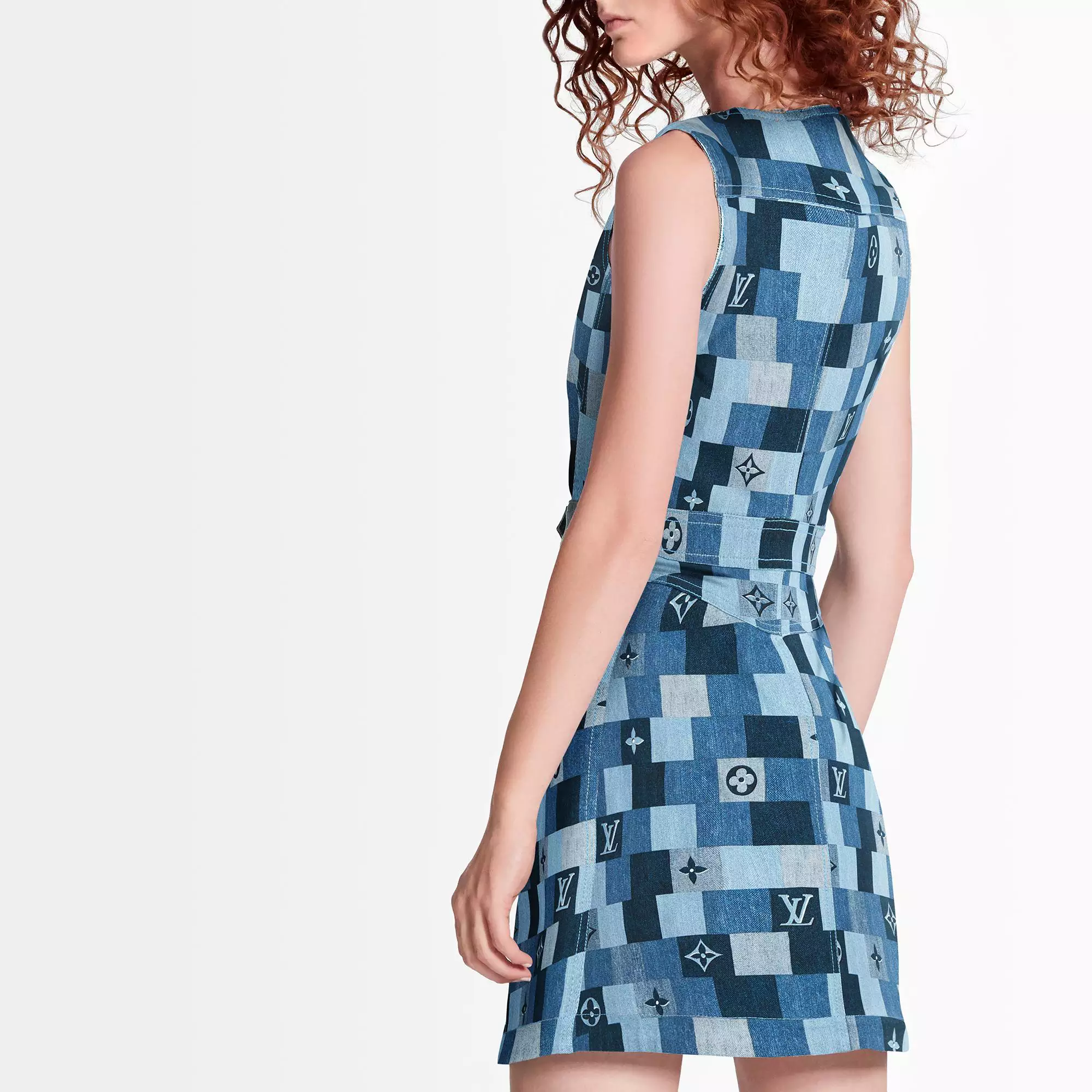 Denim Monogram Check Dress