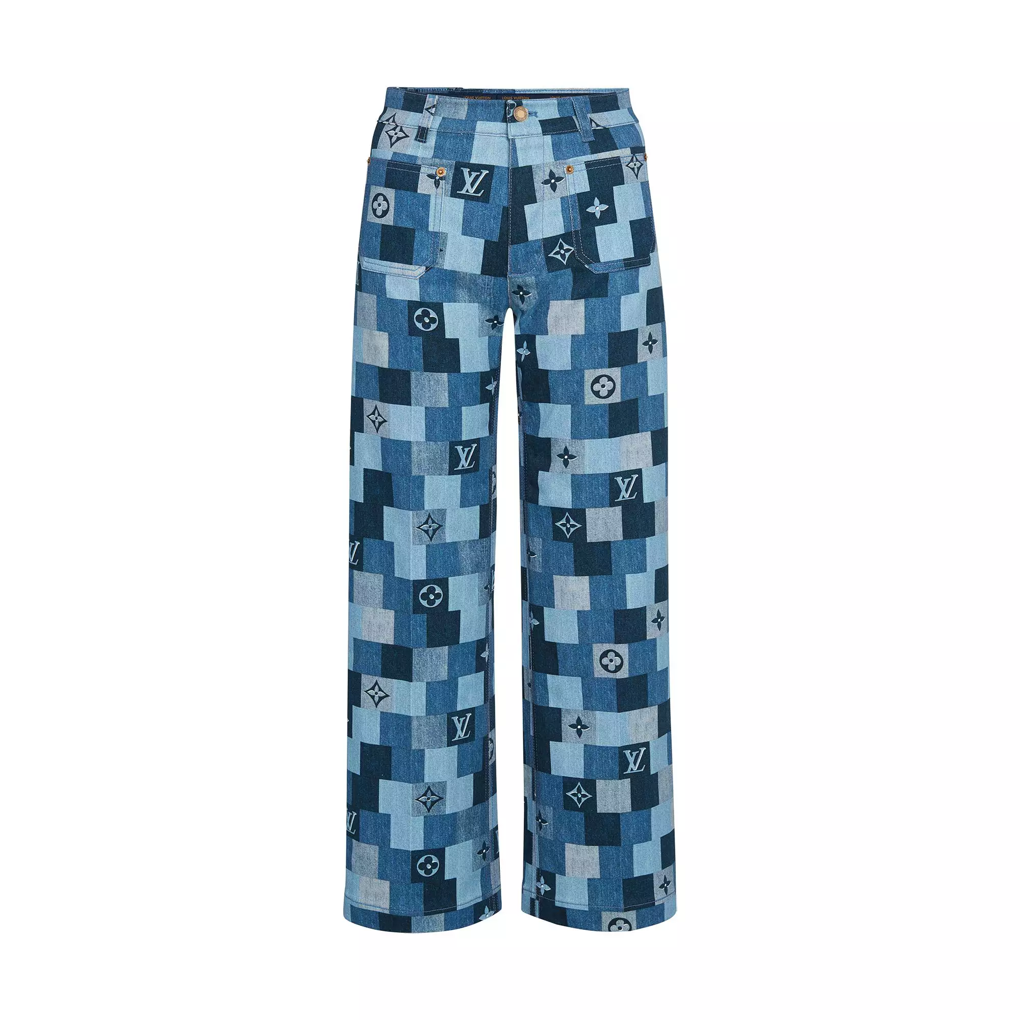 Denim Monogram Check Pant