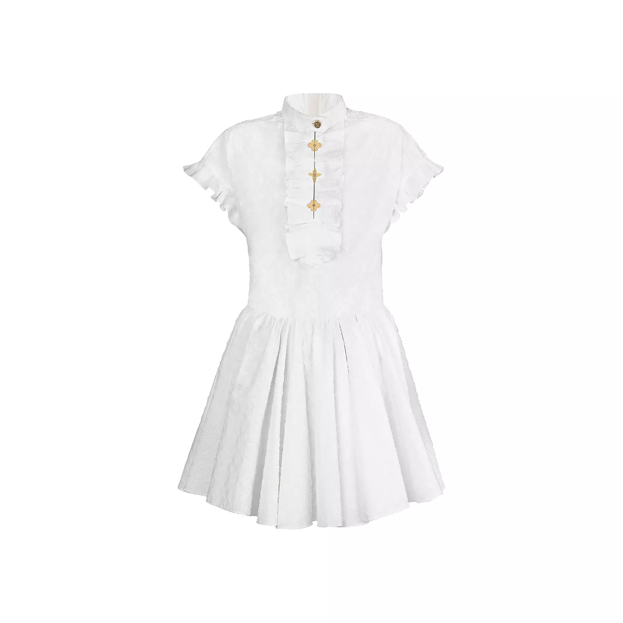 Dress With Frilled Bib