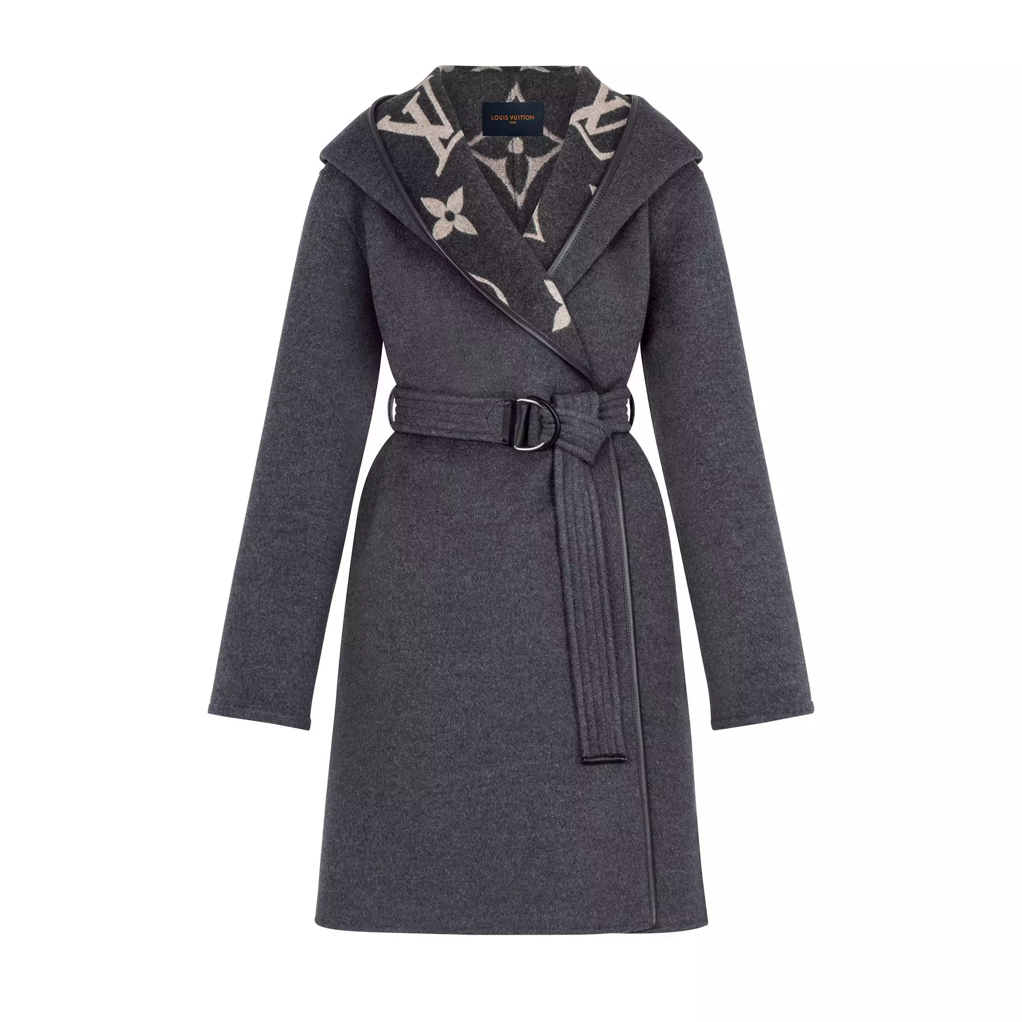 Hooded Wrap Coat With Belt