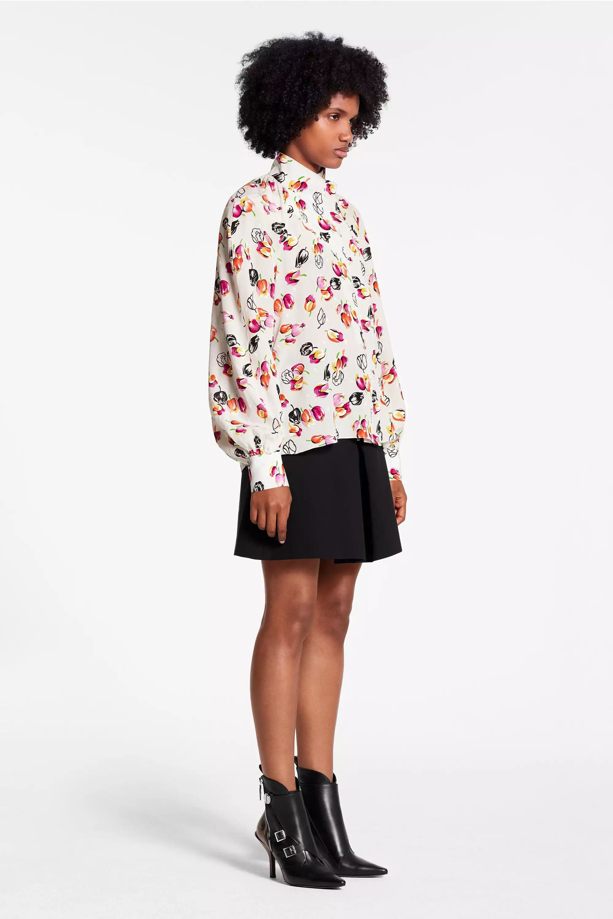 Long Sleeved Shirt With Asymmetric Opening And Collar