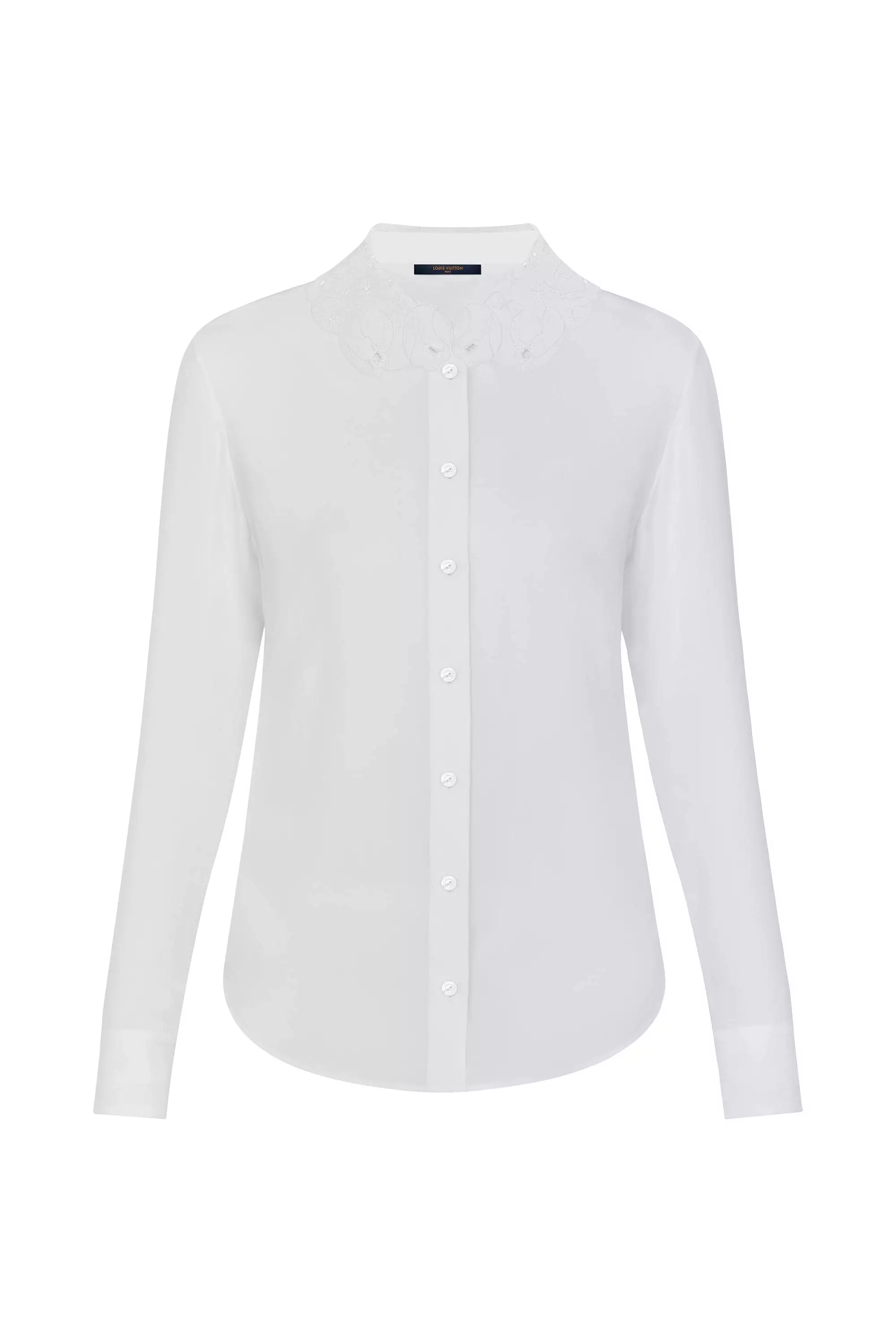 Long Sleeved Shirt With Embroidered Collar