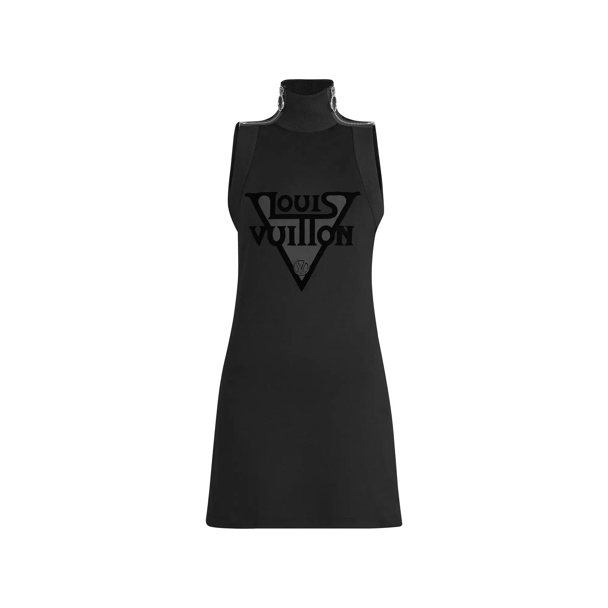 LV Midnight Jersey Dress With Shoulder Zip