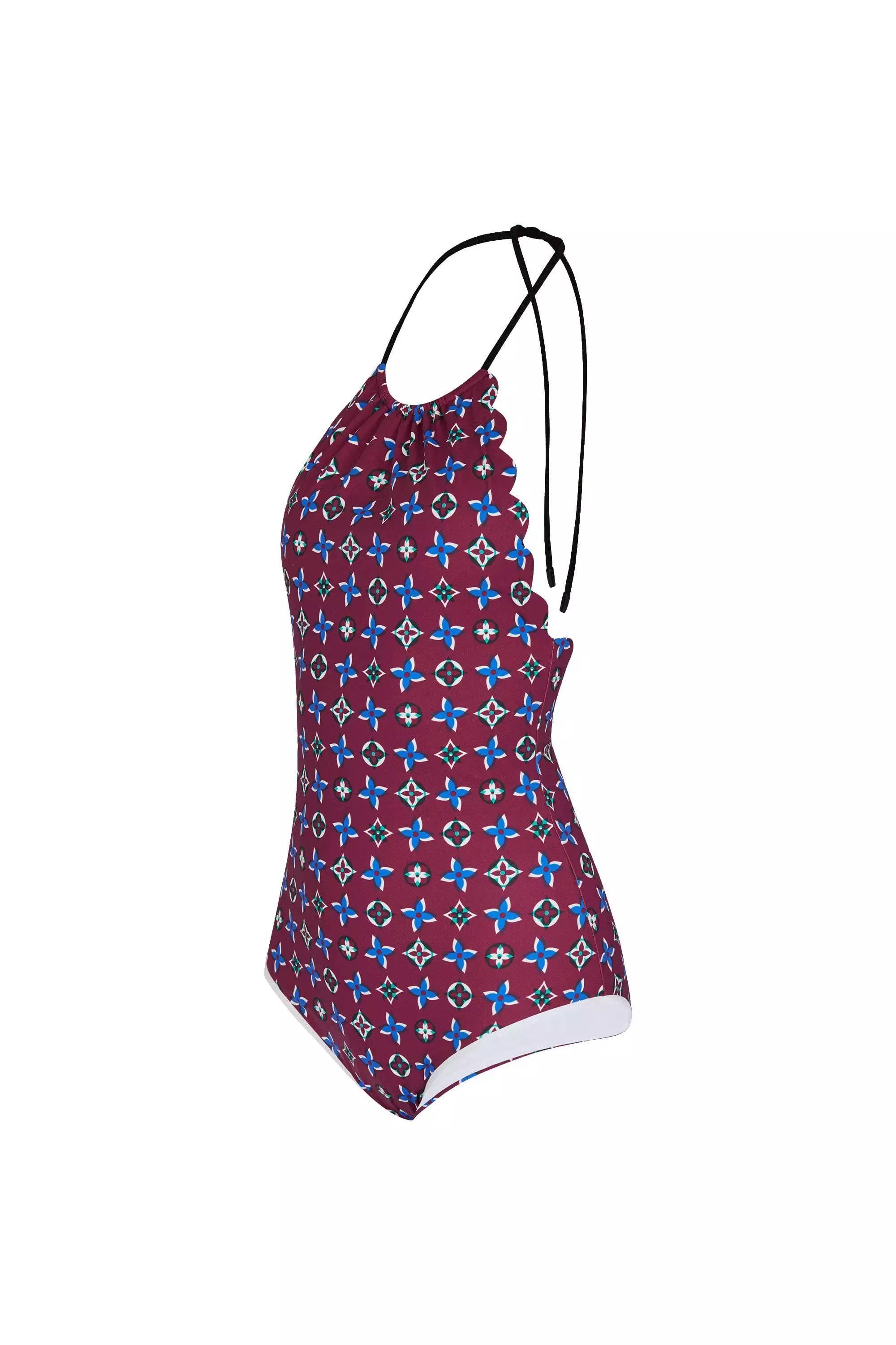 One-Piece Swimsuit With Scallop Hems