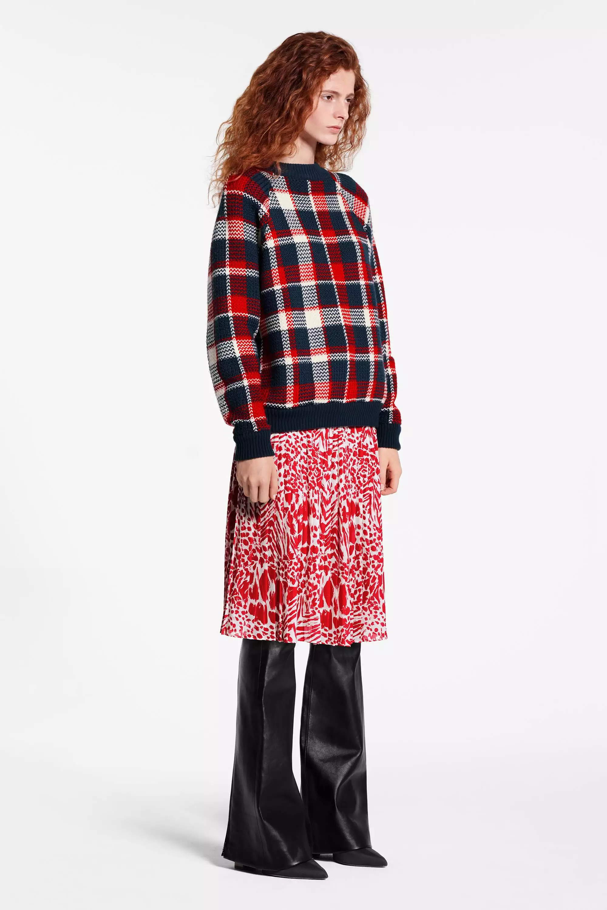 Printed Pleated Skirt