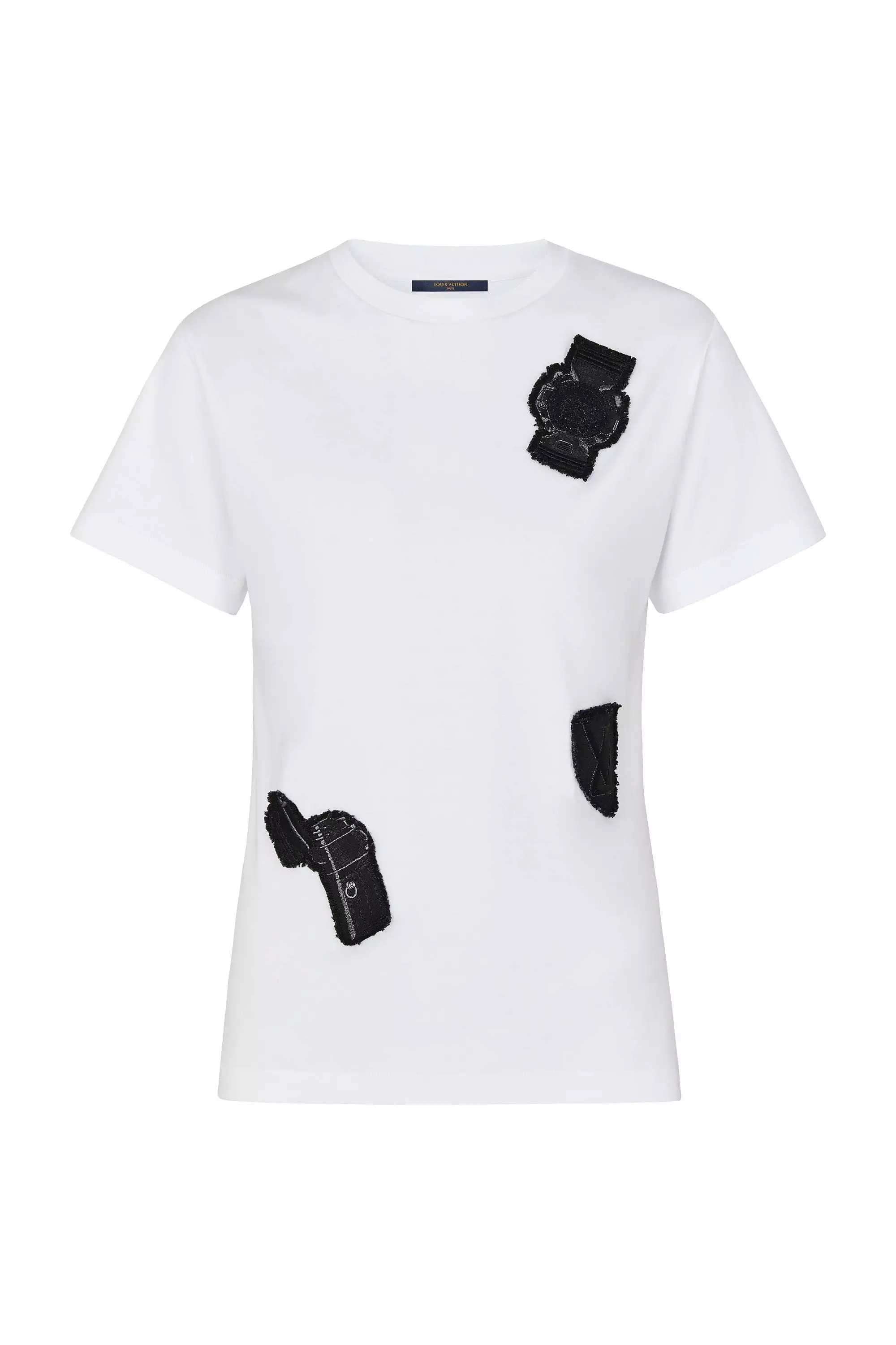 Short Sleeved T-Shirt With Embroidered Patches