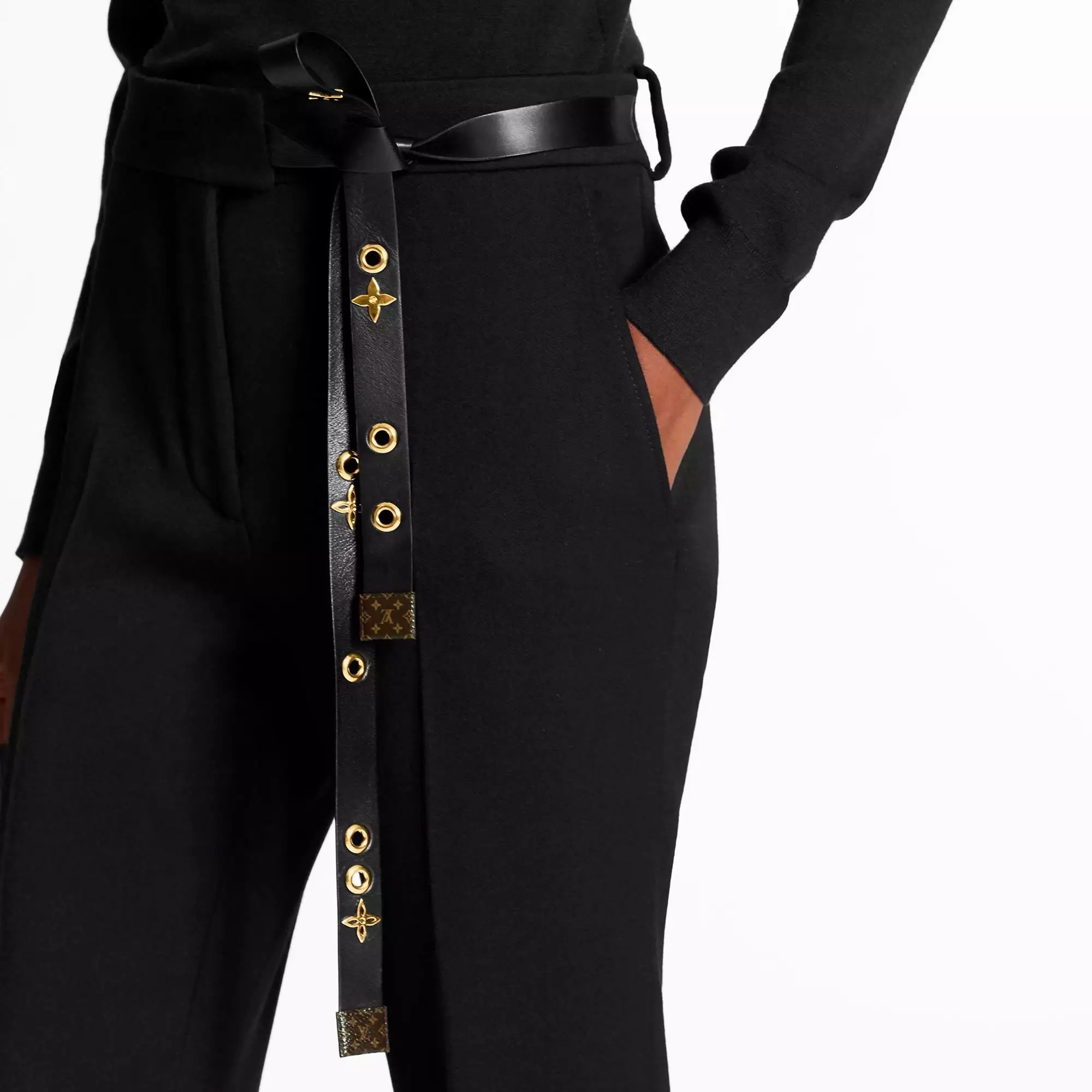 Slim Pants With Eyelet Belt