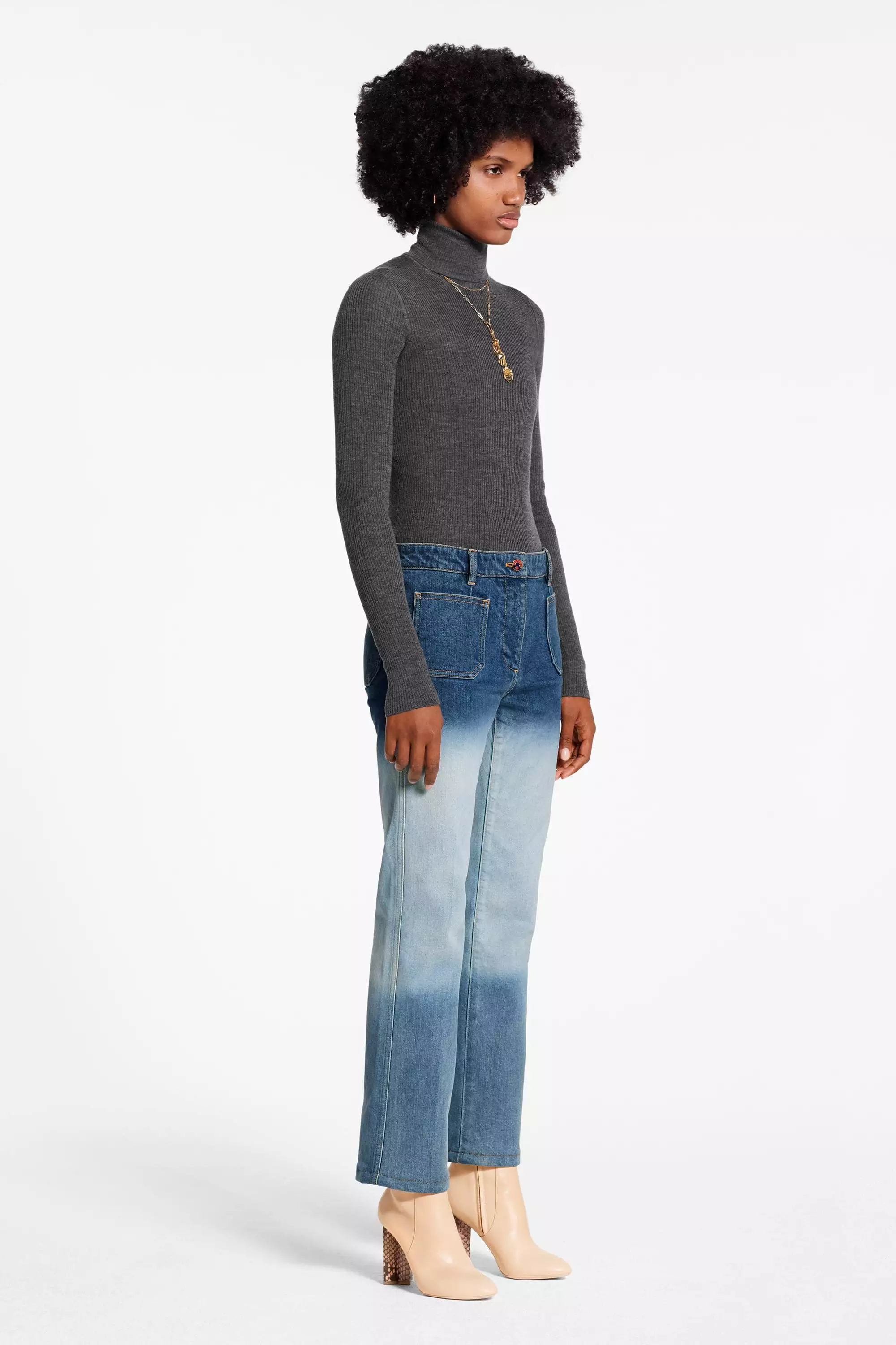 Straight Cut Denim Pants